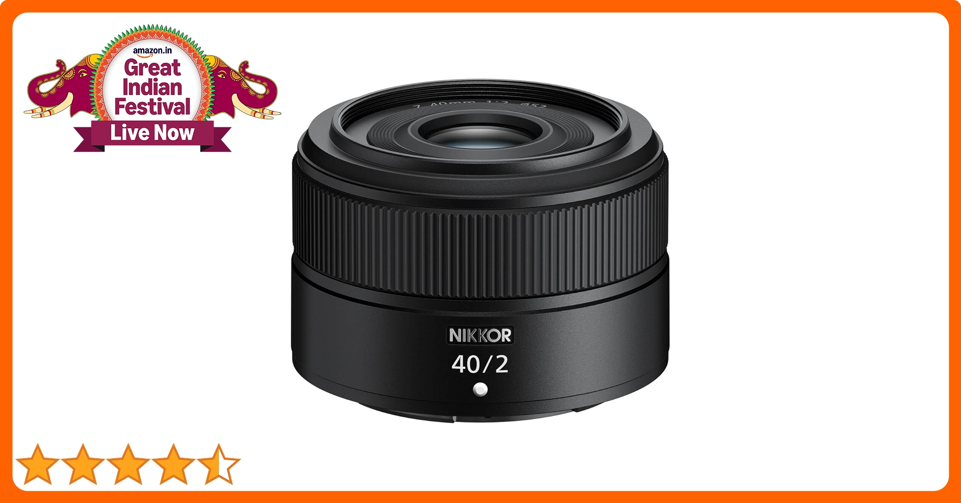 Nikon Ｚ４０ｍｍ　Ｆ２ Nikon NIKKOR Z 40mm f/2 Lens (Black) : Amazon.in: Electronics